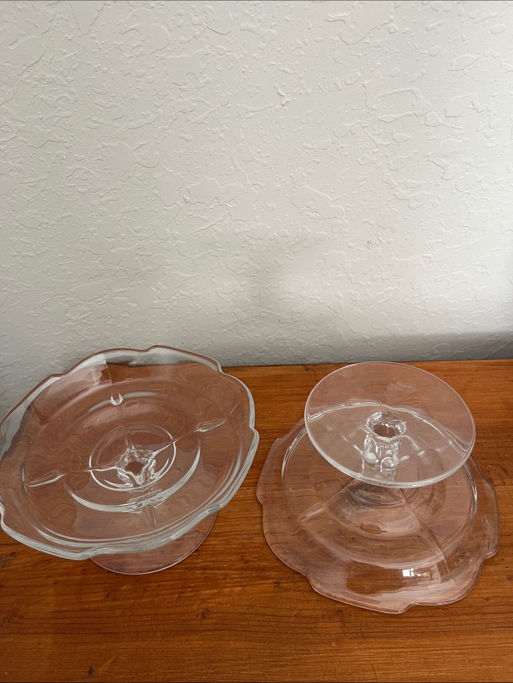 Heisey Clear VTG USA Pedestal Bon Bon / Cheese Stands – Set of 2